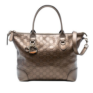 Pre-Loved Gucci Metallic Guccissima Heart Bit Tote